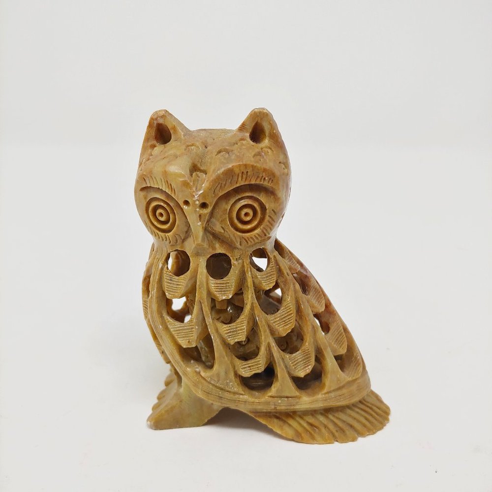 Carved Soapstone Owl